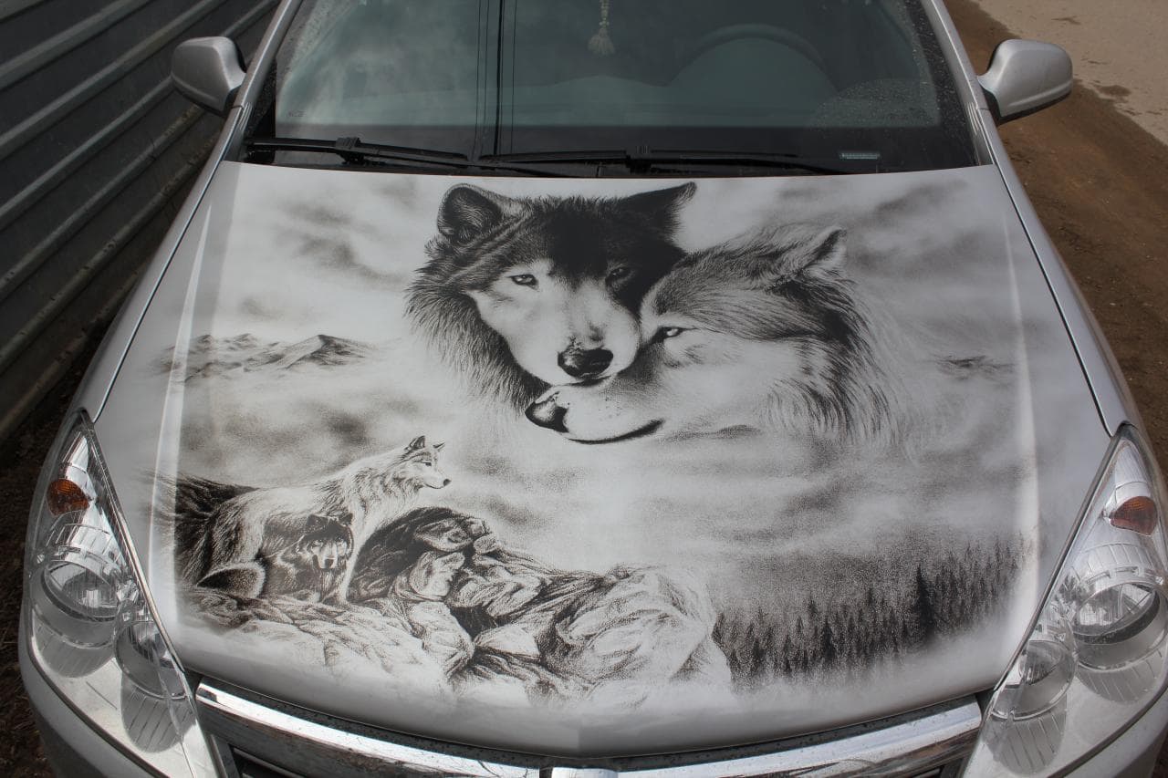пленка на автомобиль - волки